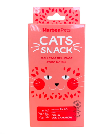 Cats Snack Galletas Rellenas Pollo Camarón 80 gr