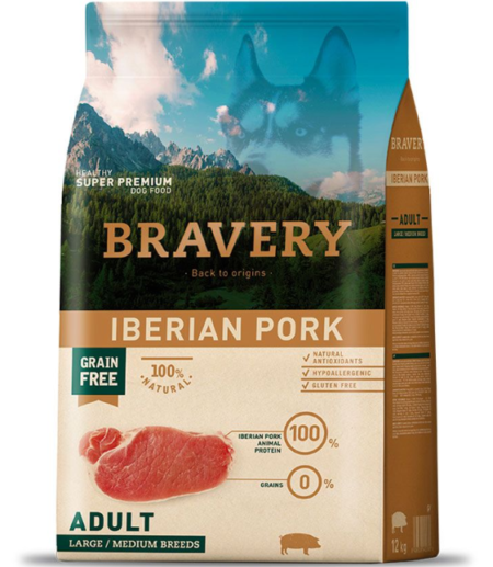 BRAVERY LIGHT IBERIAN PORK ADULT LARGE/MEDIUM BREEDS