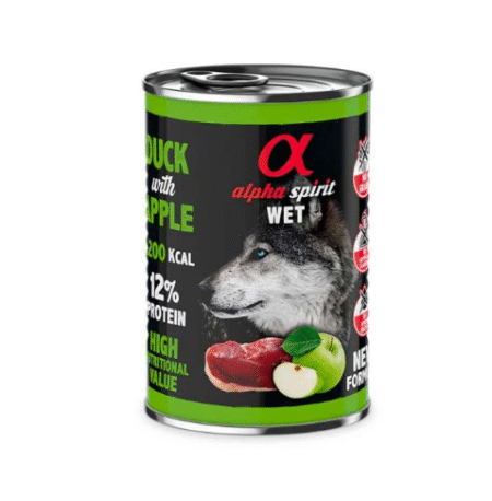 Alpha Spirit Alimento Húmedo Lata Pato con Manzana Verde 400 g