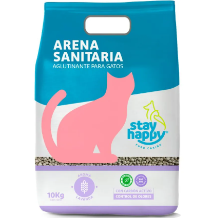 Arena Sanitaria para Gato Aglutinante con Aroma a Lavanda Bolsa, 10 kg